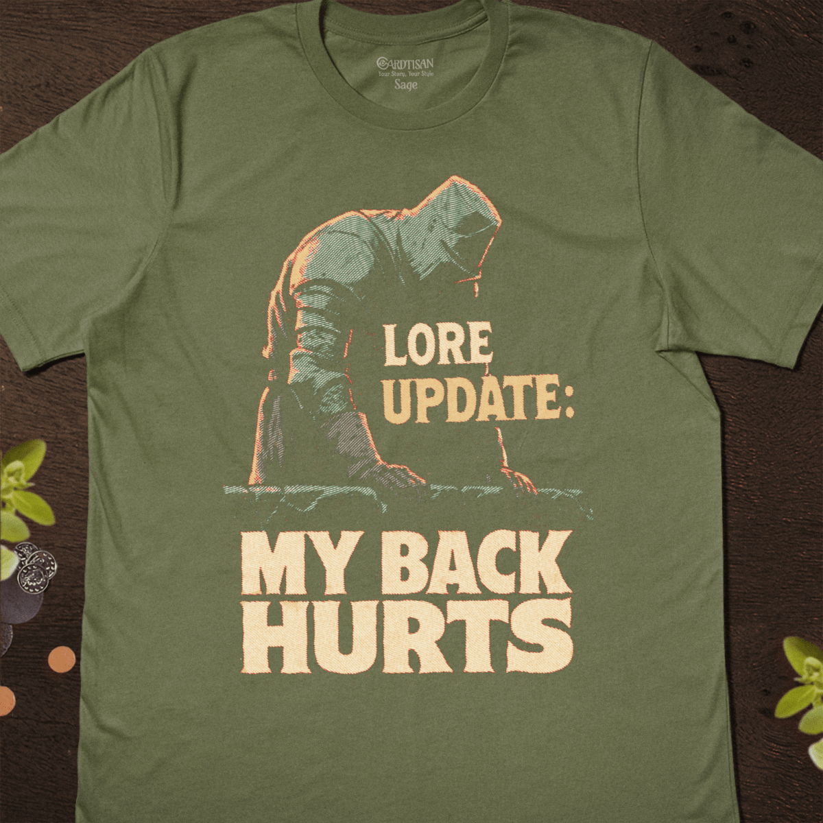 My Back Hurts T-Shirt - Cardtisan - T-Shirt - Sage - M - casual wear - everyday style
