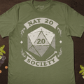 Nat 20 Society T-Shirt - Cardtisan - T-Shirt - Sage - M - casual wear - dnd