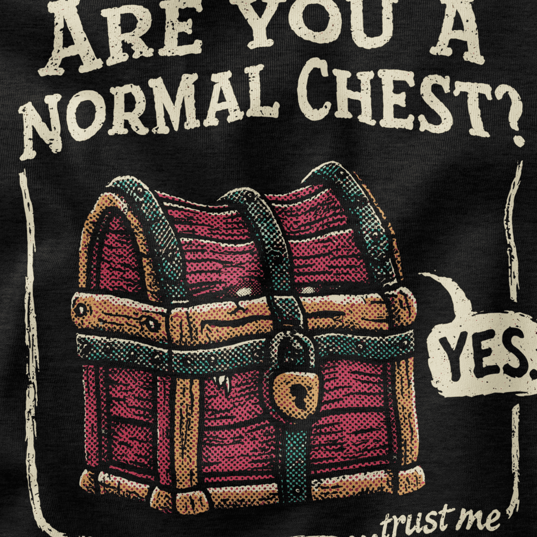 Normal Chest T-Shirt - Cardtisan - T-Shirt - Black - S - casual wear - dnd