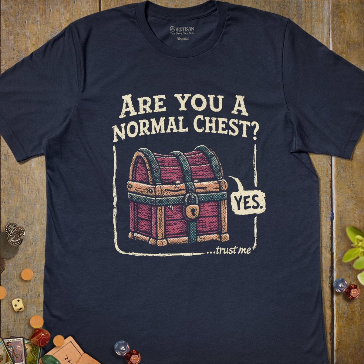 Normal Chest T-Shirt - Cardtisan - T-Shirt - Navy - S - casual wear - dnd