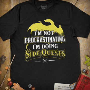 Not Lazy, Side Quest T-Shirt - Cardtisan - T-Shirt - Dark - S - casual wear - dnd