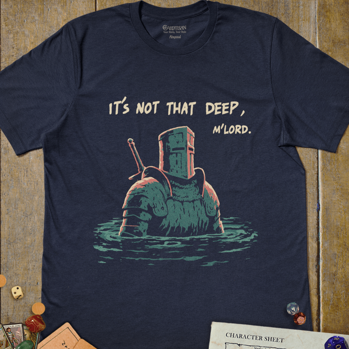 Not That Deep T-Shirt - Cardtisan - T-Shirt - Navy - S - casual wear - everyday style