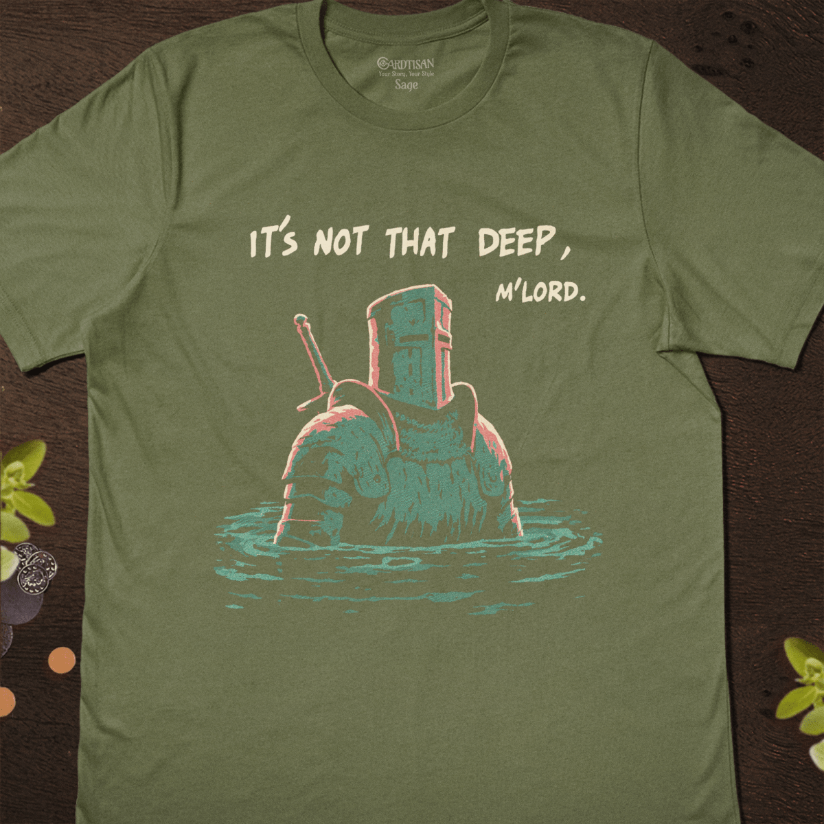 Not That Deep T-Shirt - Cardtisan - T-Shirt - Sage - S - casual wear - everyday style