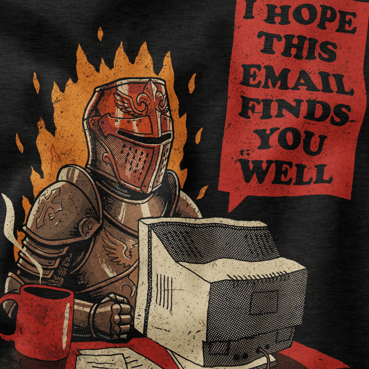 Officer Knight T-Shirt - Cardtisan - T-Shirt - Black - S - casual wear - everyday style