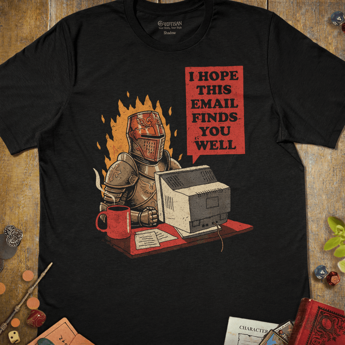 Officer Knight T-Shirt - Cardtisan - T-Shirt - Black - S - casual wear - everyday style