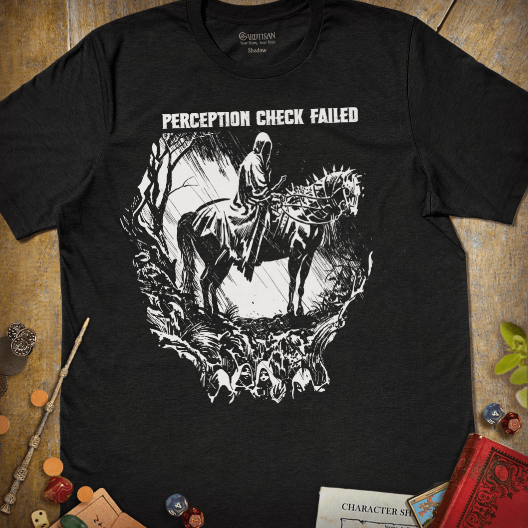 Perception Check T-Shirt - Cardtisan - T-Shirt - Dark - S - casual wear - dnd