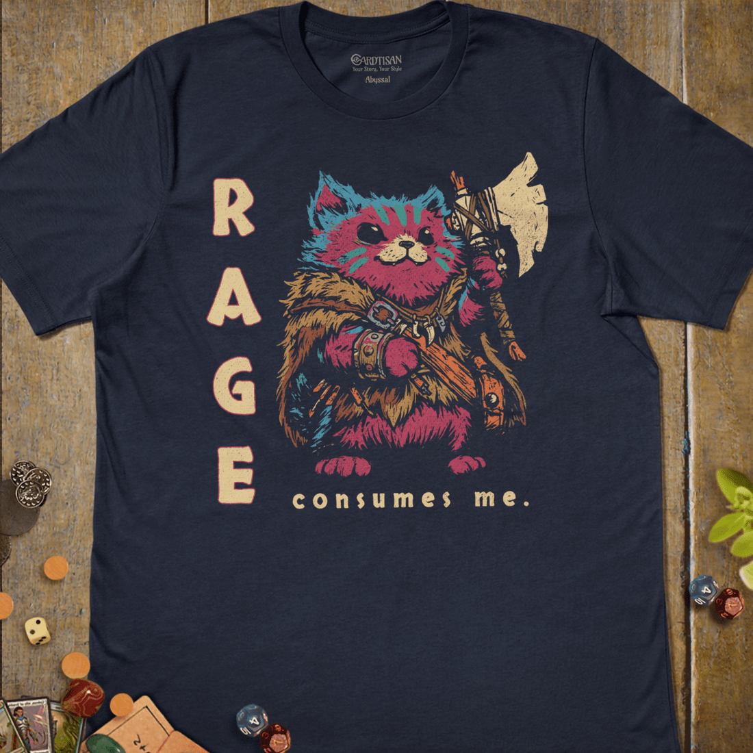 Rage Consumes Me T-Shirt - Cardtisan - T-Shirt - Black - S - barbarian - casual wear