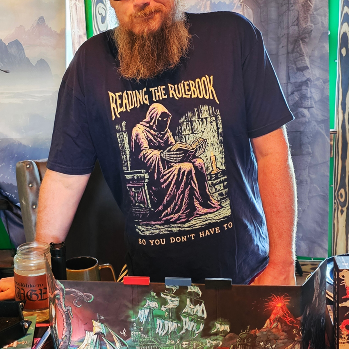 Reading the Rulebook T-Shirt - Cardtisan - T-Shirt - Navy - S - best-seller - campaign