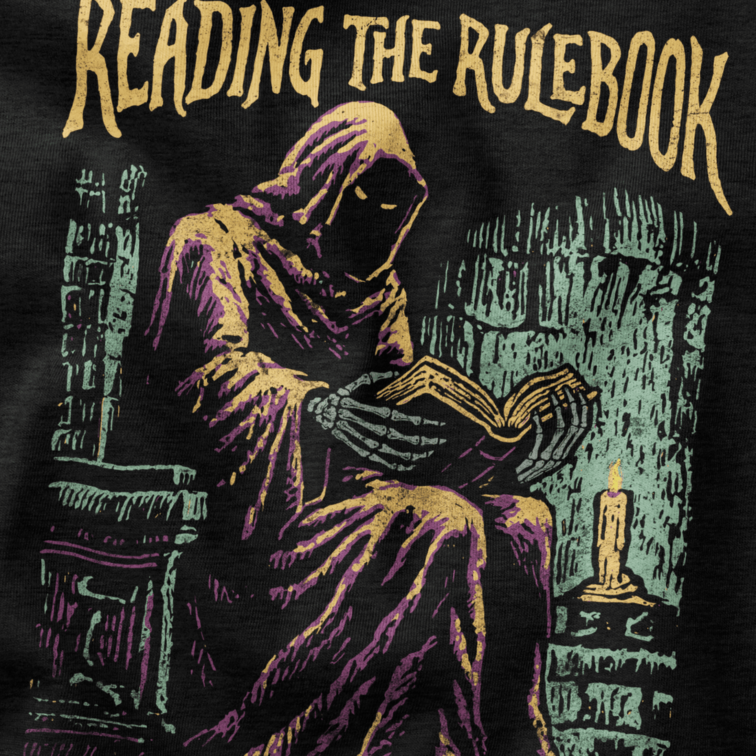 Reading the Rulebook T-Shirt - Cardtisan - T-Shirt - Navy - S - casual wear - dnd