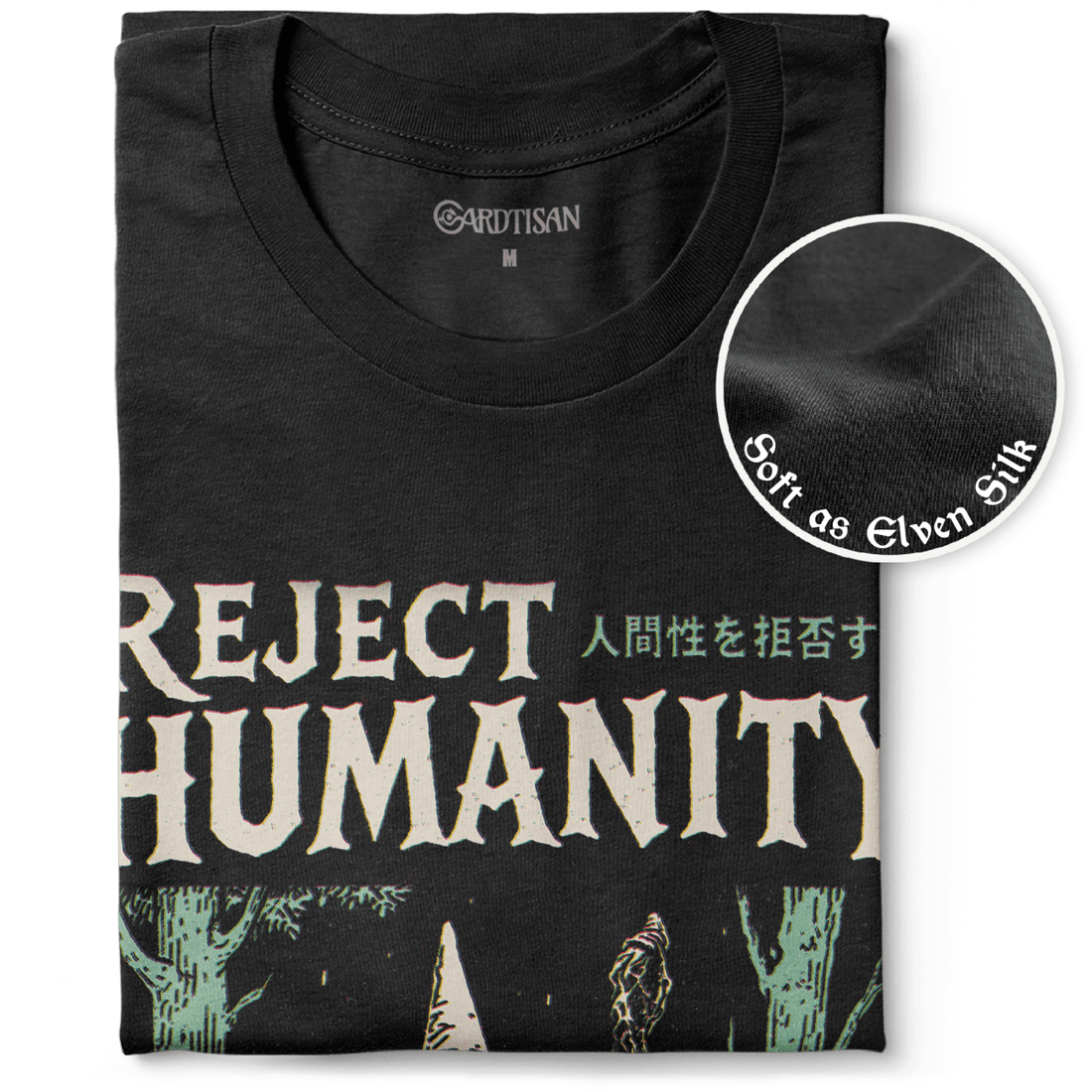 Reject Humanity T-Shirt - Cardtisan - T-Shirt - Black - S - casual wear - everyday style