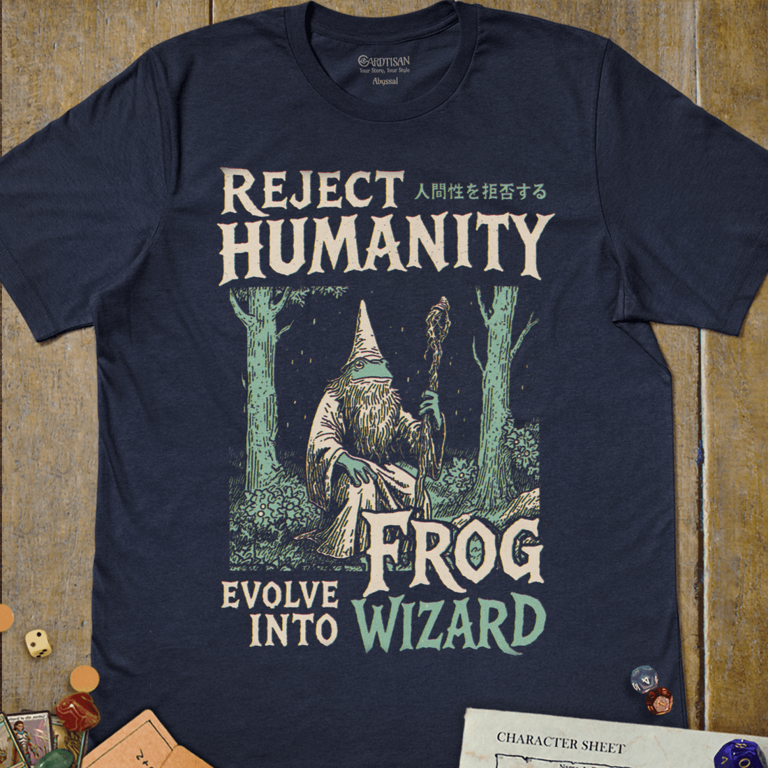 Reject Humanity T-Shirt - Cardtisan - T-Shirt - Navy - S - casual wear - everyday style