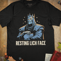 Resting Lich Face T-Shirt - Cardtisan - T-Shirt - Black - S - cat - dark-humor