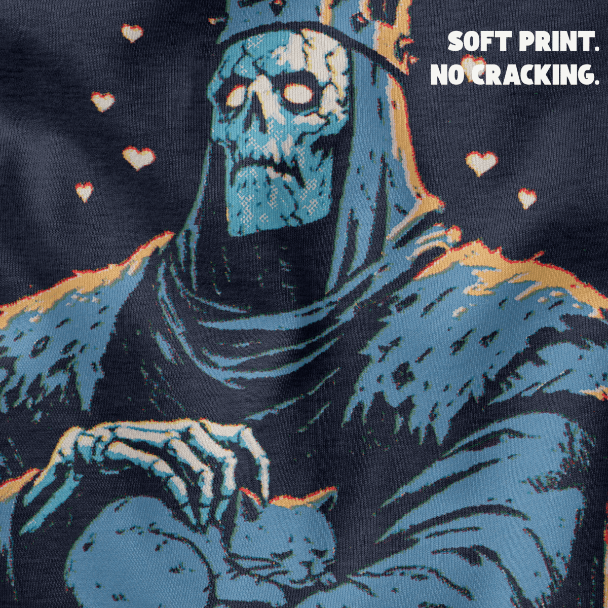 Resting Lich Face T-Shirt - Cardtisan - T-Shirt - Navy - S - cat - dark-humor