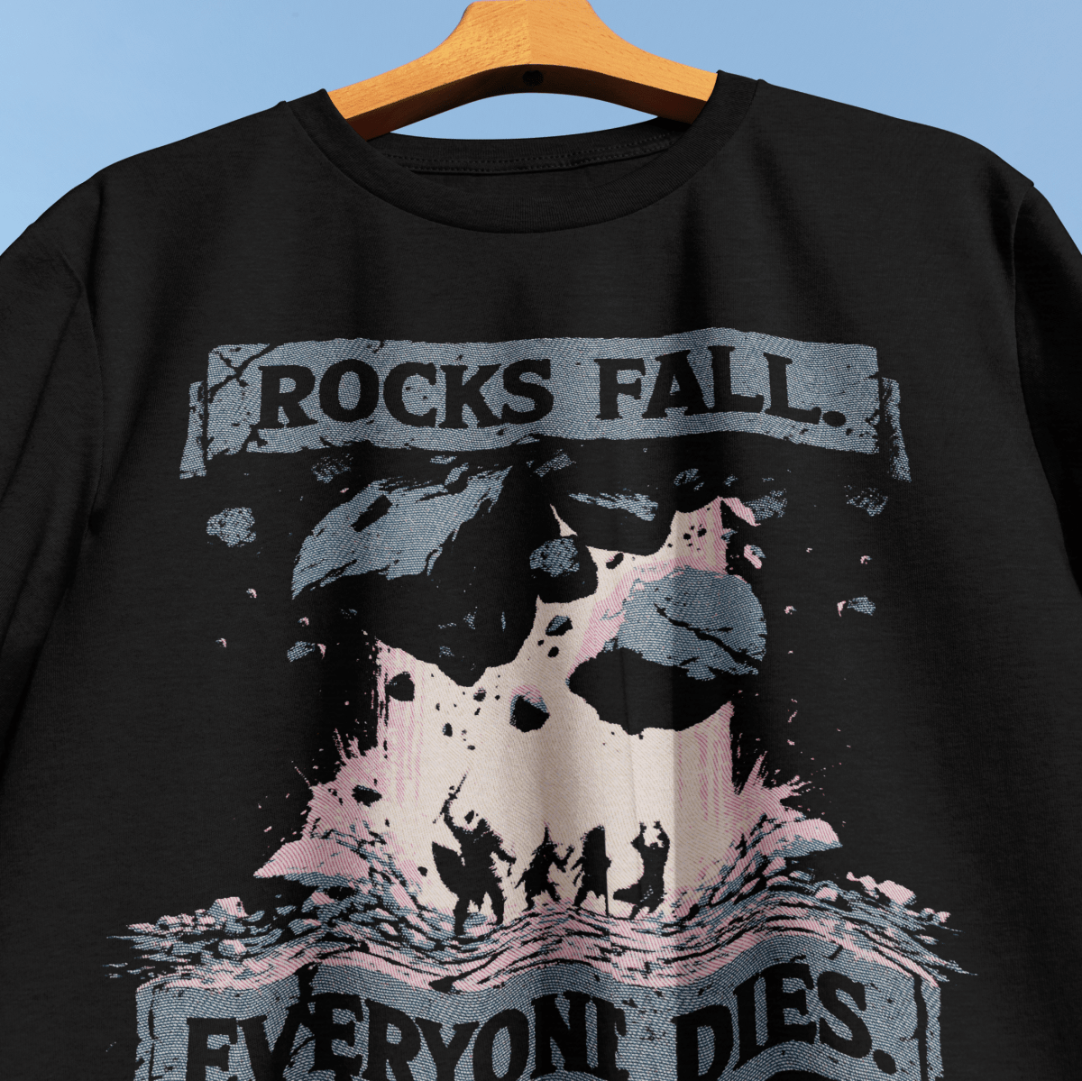 Rocks Fall T-Shirt - Cardtisan - T-Shirt - Black - M - casual wear - dnd