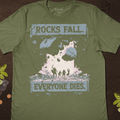 Rocks Fall T-Shirt - Cardtisan - T-Shirt - Sage - M - casual wear - dnd