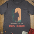 Saving the Realm T-Shirt - Cardtisan - T-Shirt - Charcoal - S - campaign - fantasy
