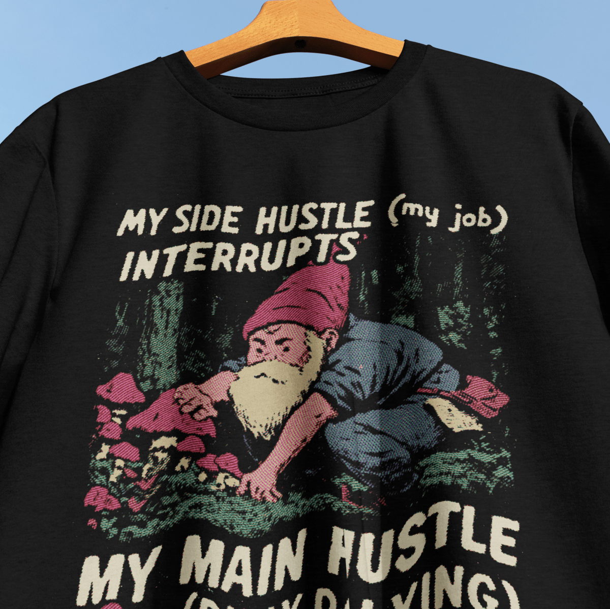 Side Hustle Interrupted T-Shirt - Cardtisan - T-Shirt - Charcoal - S - casual wear - everyday style