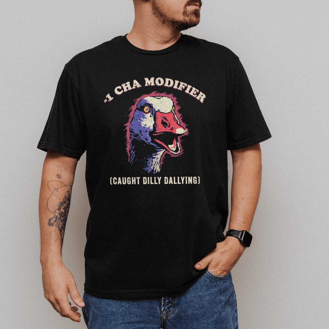 Silly Goose - 1 Cha T-Shirt - Cardtisan - T-Shirt - Black - S - casual wear - everyday style
