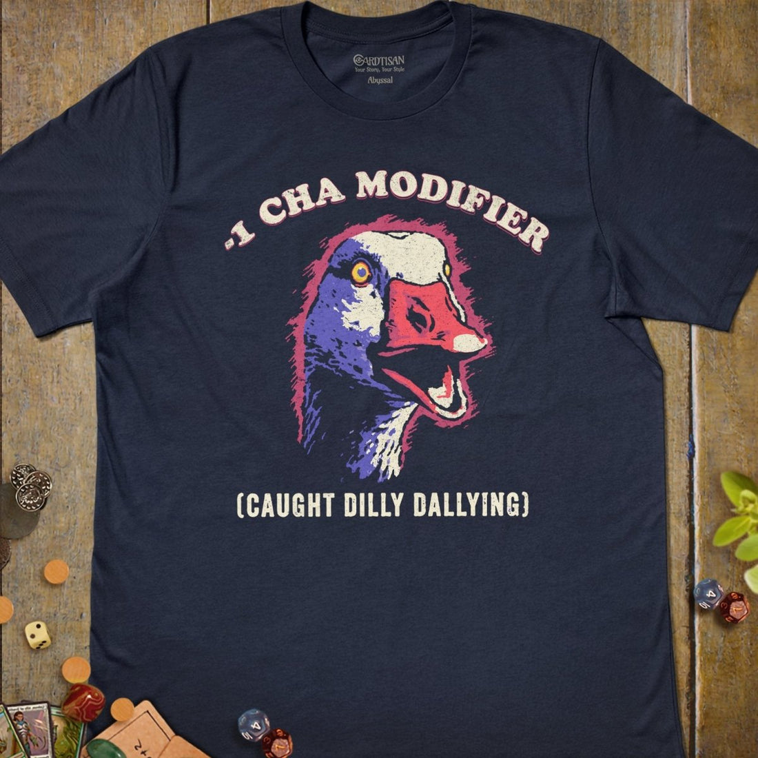 Silly Goose - 1 Cha T-Shirt - Cardtisan - T-Shirt - Navy - S - casual wear - everyday style