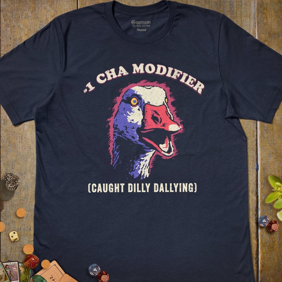 Silly Goose - 1 Cha T-Shirt - Cardtisan - T-Shirt - Navy - S - casual wear - everyday style