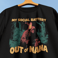 Social Battery T-Shirt - Cardtisan - T-Shirt - Navy - S - casual wear - everyday style