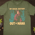 Social Battery T-Shirt - Cardtisan - T-Shirt - Sage - S - casual wear - everyday style
