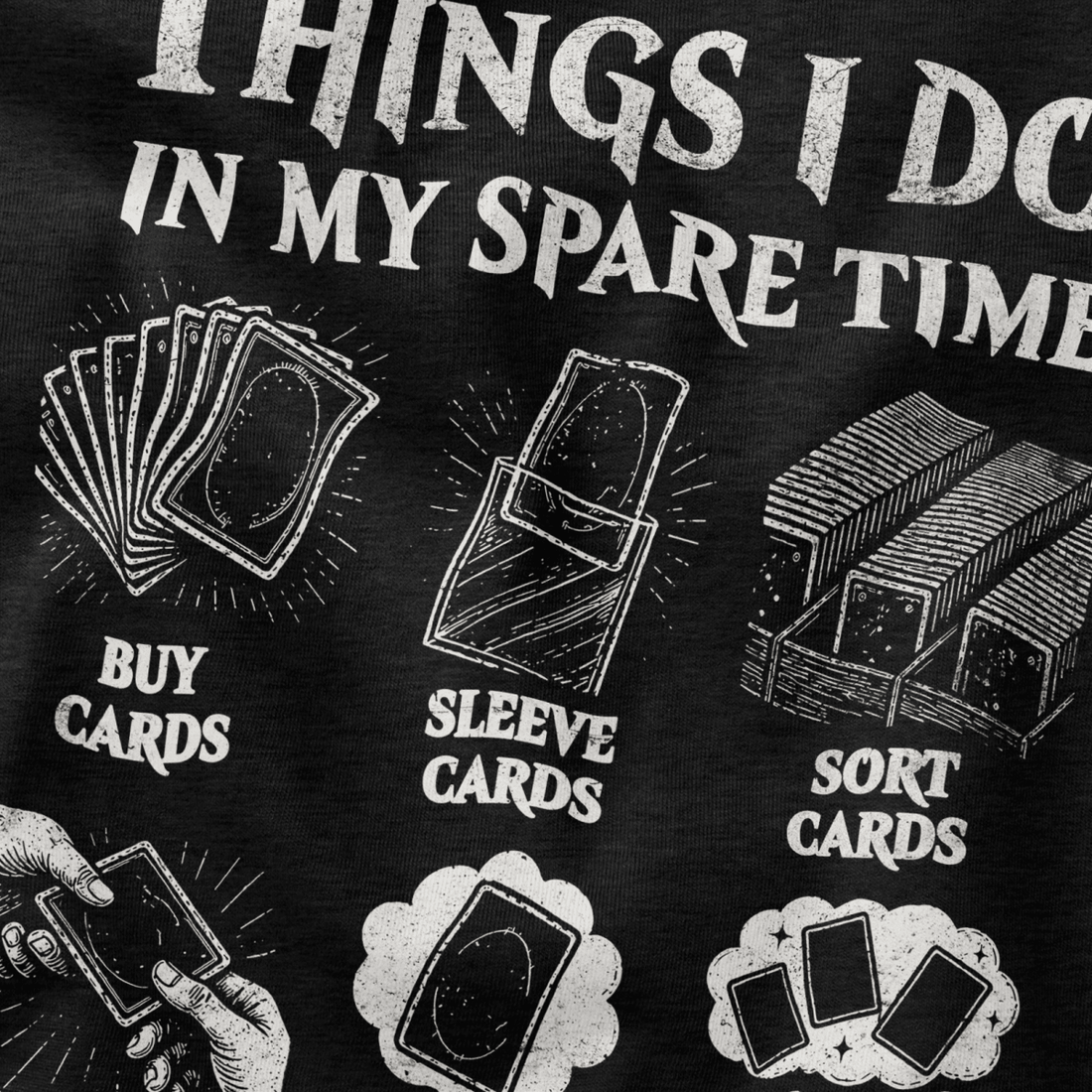 Spare Time Things T-Shirt - Cardtisan - T-Shirt - Black - S - casual wear - everyday style