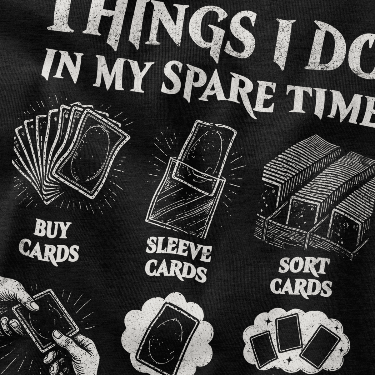 Spare Time Things T-Shirt - Cardtisan - T-Shirt - Black - S - casual wear - everyday style