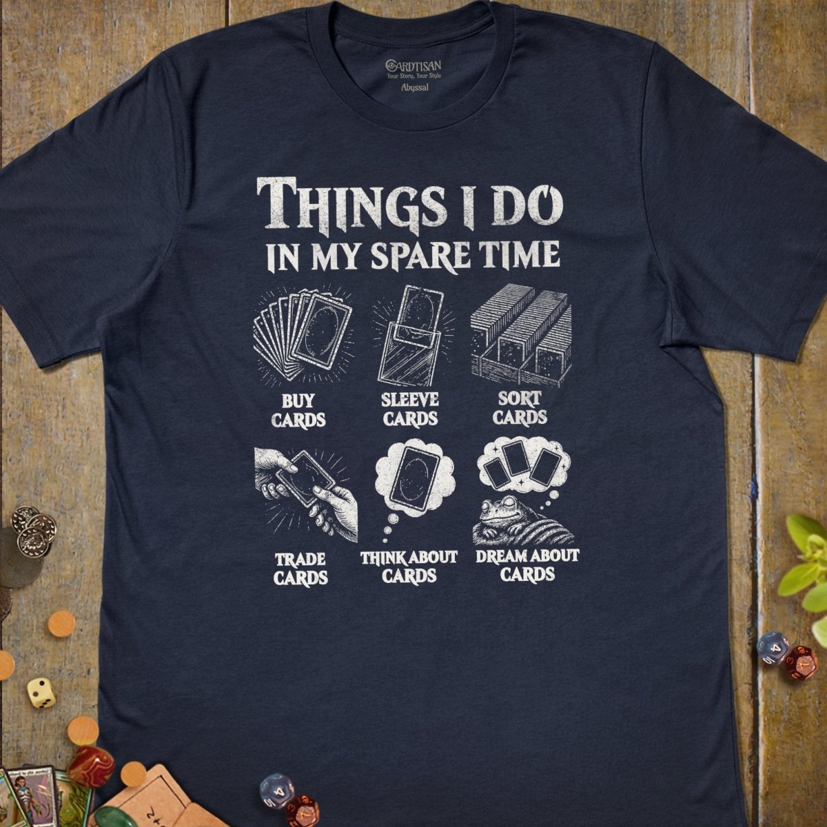 Spare Time Things T-Shirt - Cardtisan - T-Shirt - Navy - S - casual wear - everyday style