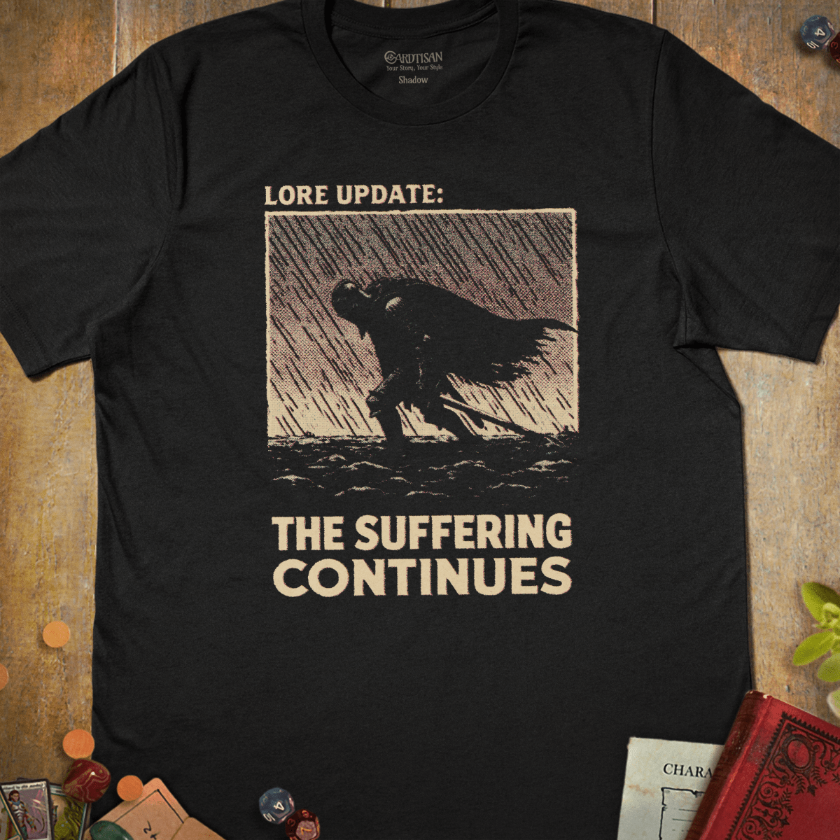 The Suffering Continues T-Shirt - Cardtisan - T-Shirt - S - Black - casual wear - everyday style