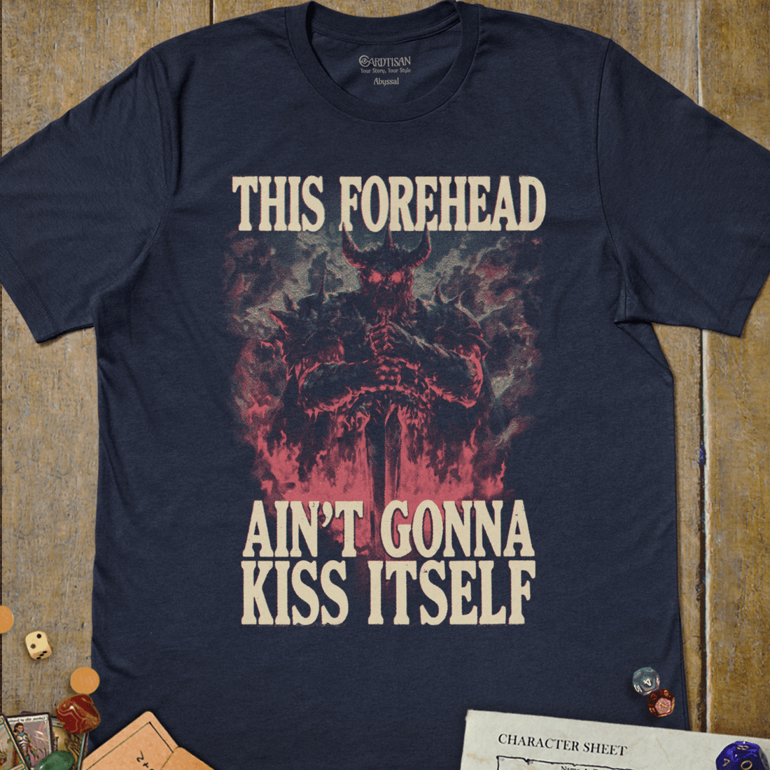 This Forehead T-Shirt - Cardtisan - T-Shirt - Navy - S - casual wear - everyday style