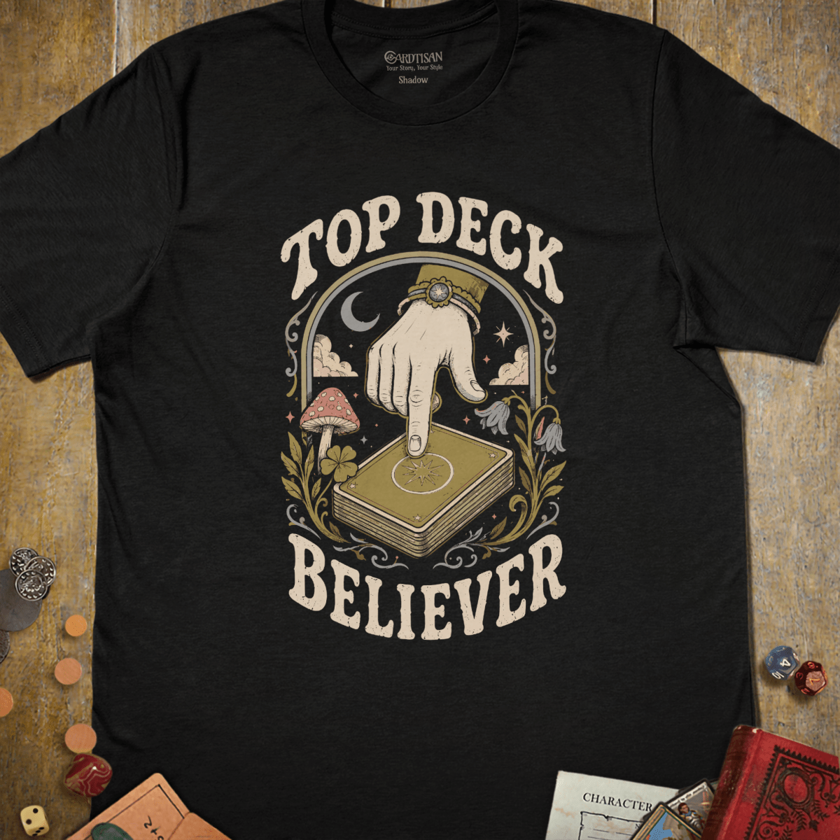 Top Deck Believer T-Shirt - Cardtisan - T-Shirt - Black - S - casual wear - everyday style