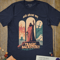 Tragic Backstory T-Shirt - Cardtisan - T-Shirt - Navy - M - casual wear - dnd