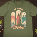 Tragic Backstory T-Shirt - Cardtisan - T-Shirt - Sage - M - casual wear - dnd