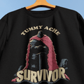 Tummy Ache Survivor T-Shirt - Cardtisan - T-Shirt - Black - S - absurd-humor - dark-humor