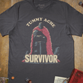 Tummy Ache Survivor T-Shirt - Cardtisan - T-Shirt - Charcoal - S - absurd-humor - dark-humor