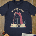 Tummy Ache Survivor T-Shirt - Cardtisan - T-Shirt - Navy - S - absurd-humor - dark-humor