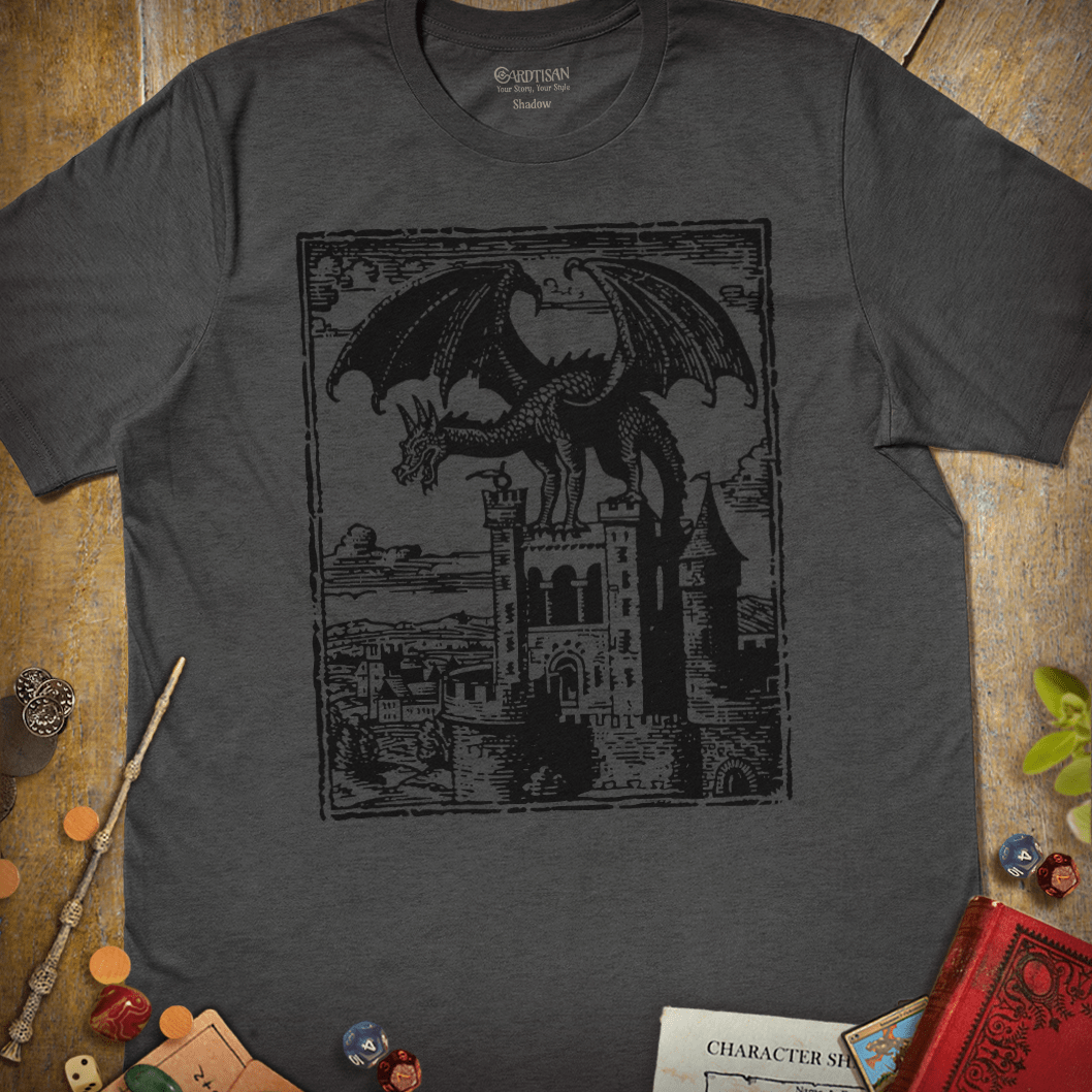 Vintage Dragon T-Shirt - Cardtisan - T-Shirt - Stonefade - S - casual wear - dnd