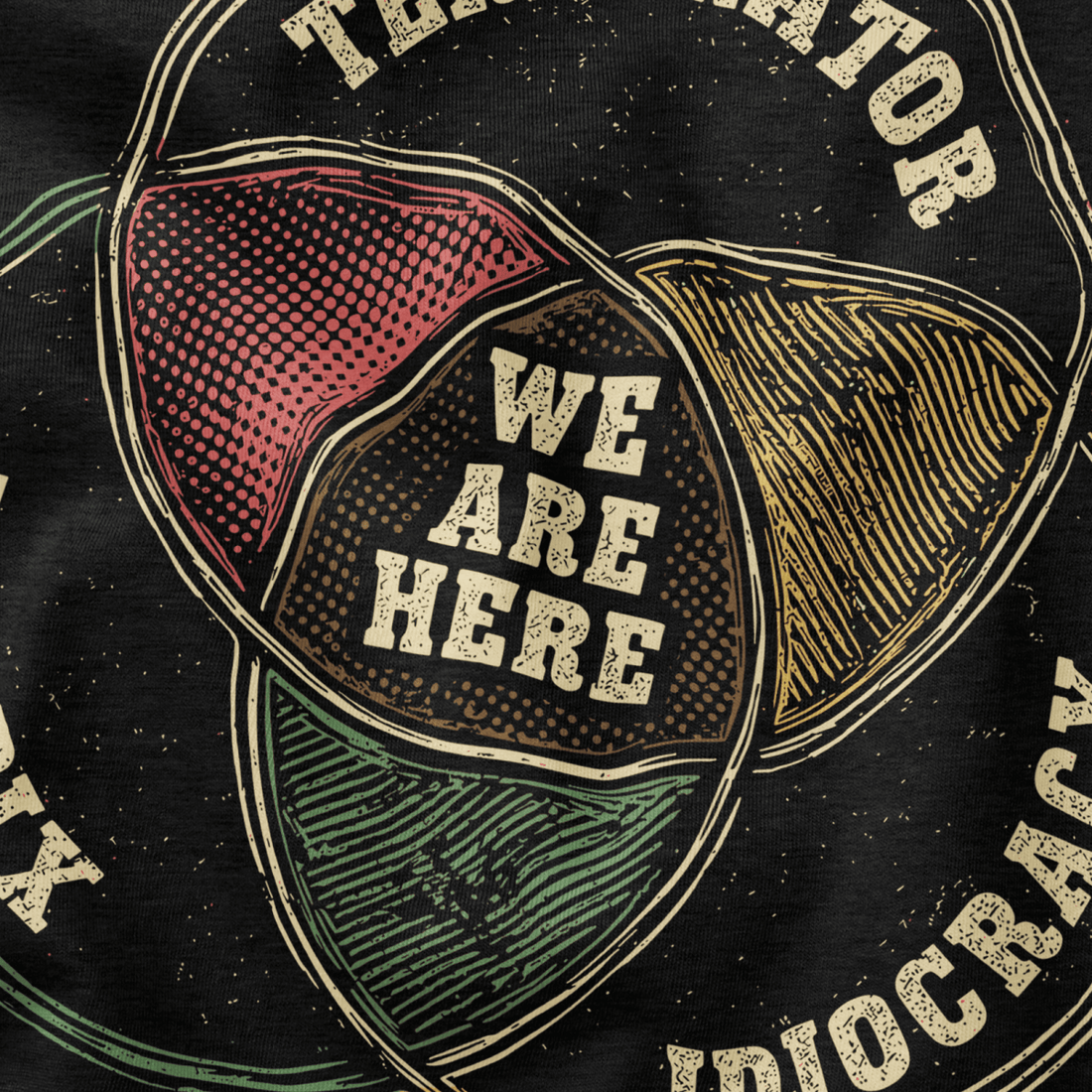 We Are Here Venn T-Shirt - Cardtisan - T-Shirt - Black - S - casual wear - everyday style