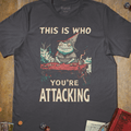 Who You’re Attacking T-Shirt - Cardtisan - T-Shirt - Charcoal - M - casual wear - everyday style