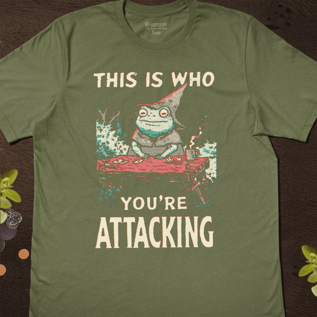 Who You’re Attacking T-Shirt - Cardtisan - T-Shirt - Sage - M - casual wear - everyday style