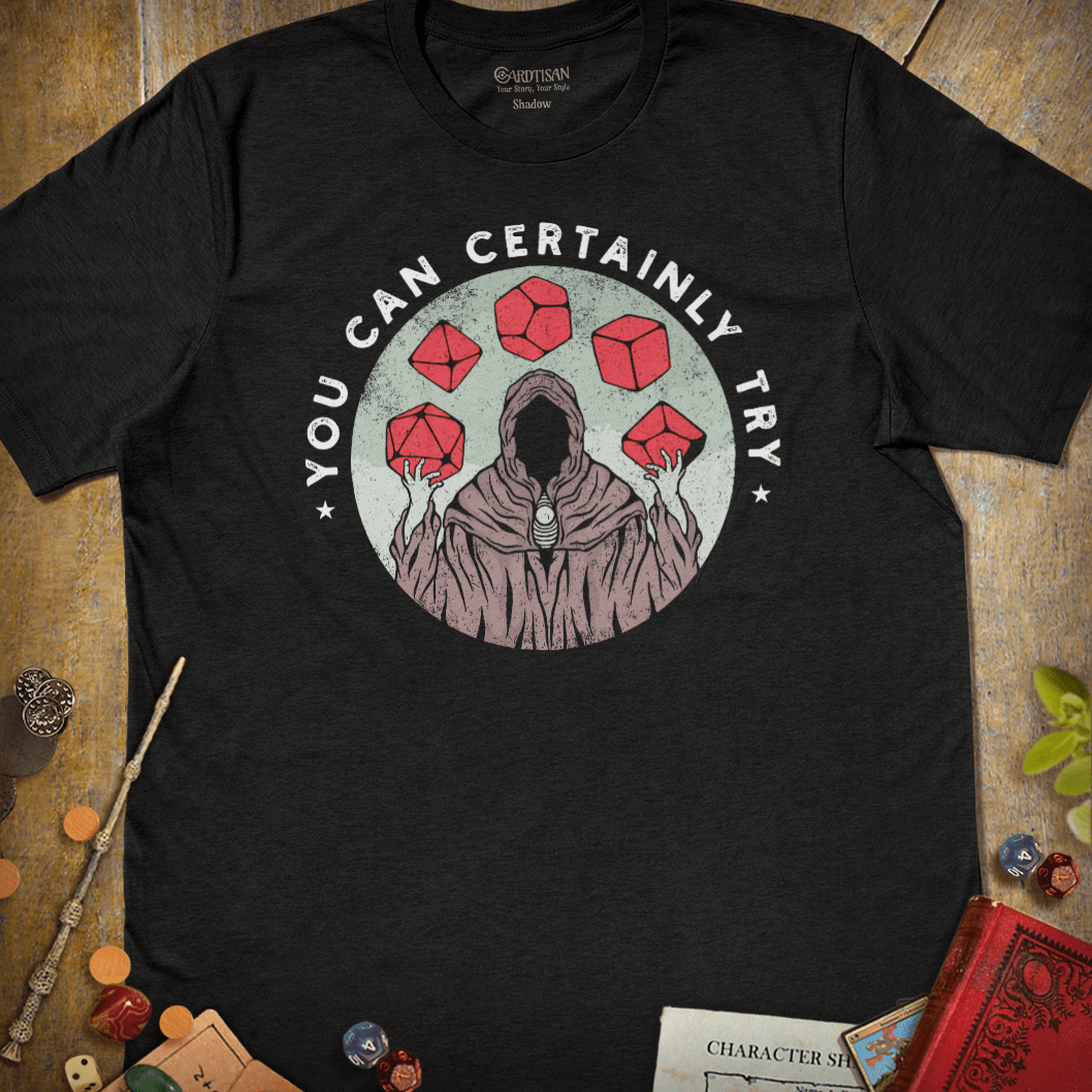 You Can Try T-Shirt - Cardtisan - T-Shirt - Dark - S - casual wear - dm