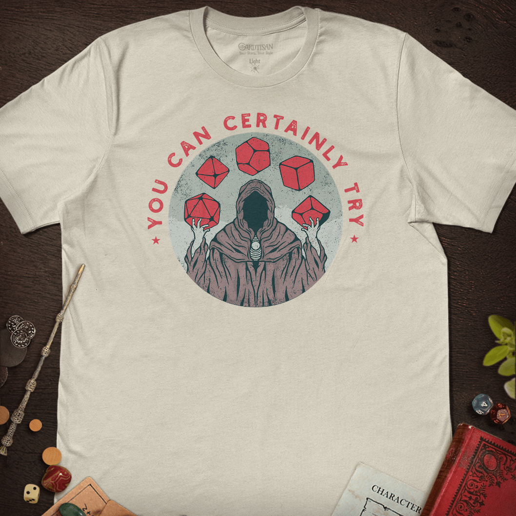 You Can Try T-Shirt - Cardtisan - T-Shirt - Dark - S - casual wear - dm